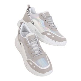 Fehér és szürke LL1771 Ezüst sportcipő Fehér és szürke LL1771 Ezüst sportcipő