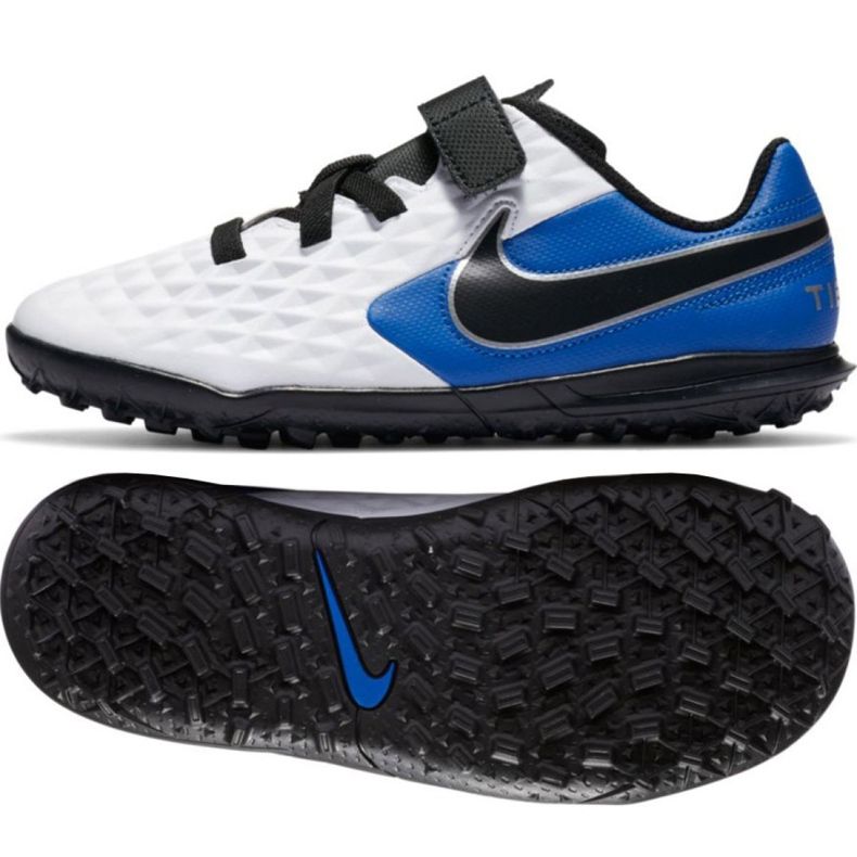Nike Tiempo Legend 8 Club Tf Jr CZ4216-104 futballcipő fehér kék fehér