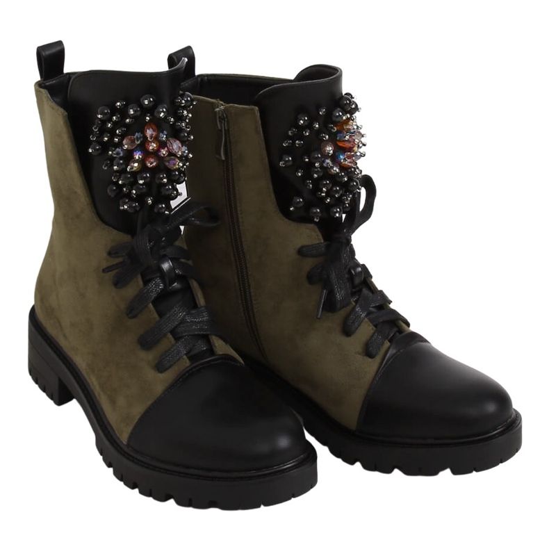 Fűzős csizma, zöld zöld NC1062 Zöld