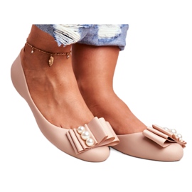 LU BOO Gumi balerinák Meliski Bows Beige Joleen bézs LU BOO Gumi balerinák Meliski Bows Beige Joleen bézs