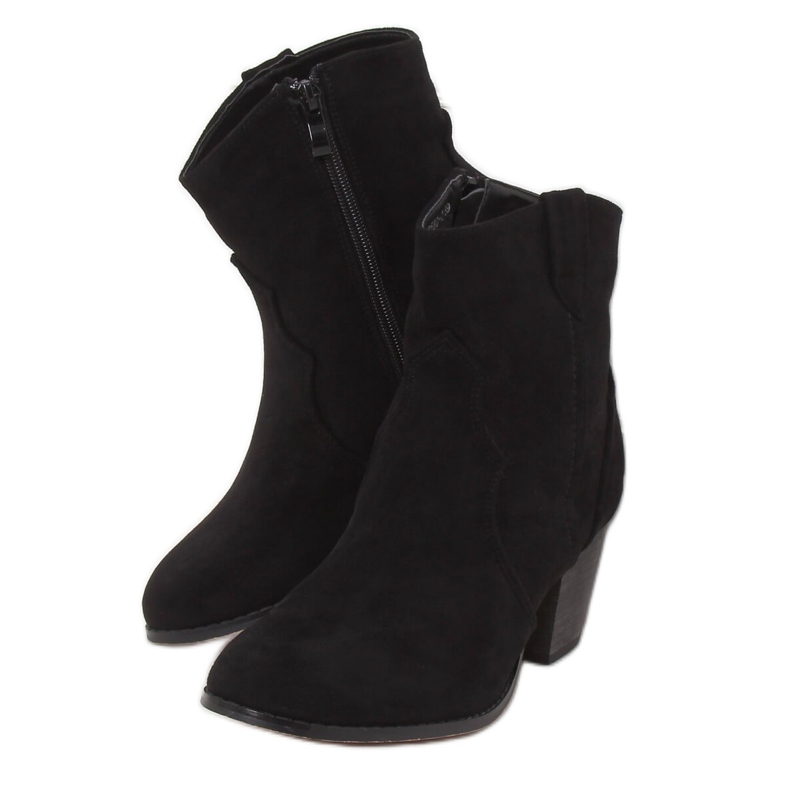 Fekete magas sarkú cowboy csizma 100-985B0-2 Fekete