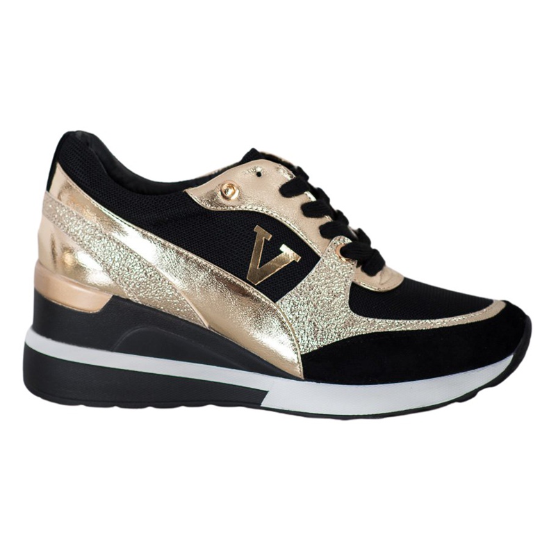 Vinceza Vincez Wedge tornacipő fekete sárga