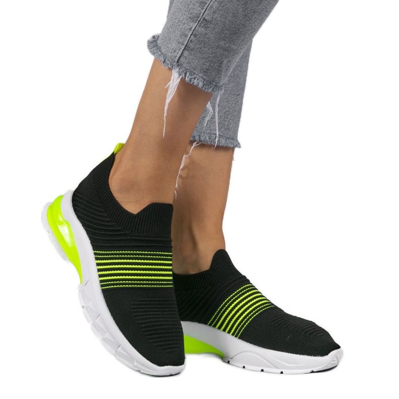 Fekete-zöld sportcipő 8087-SP