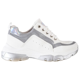 SHELOVET Eco bőr cipők fehér szürke