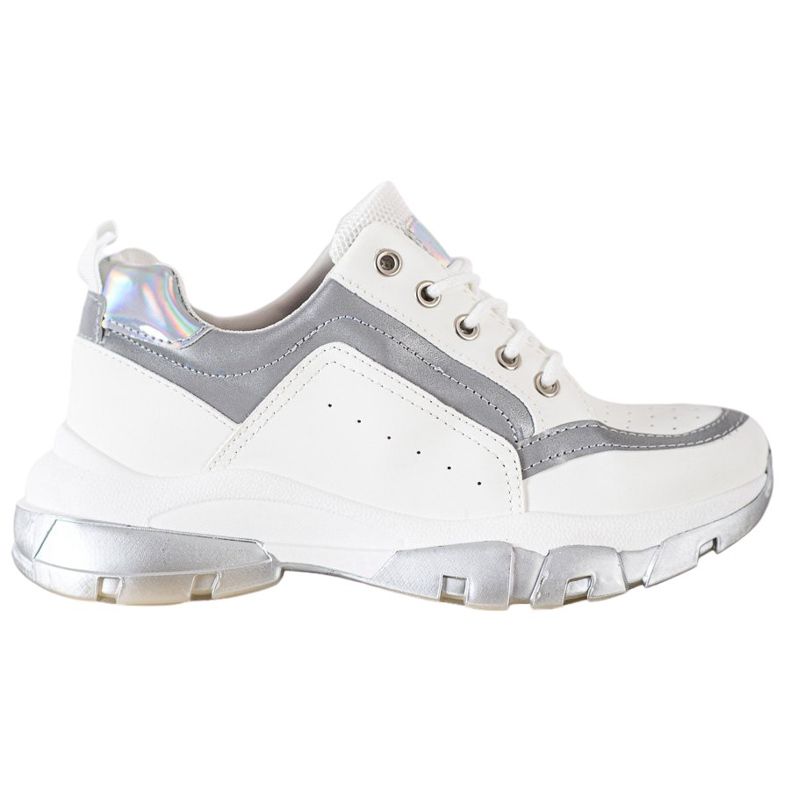 SHELOVET Eco bőr cipők fehér szürke