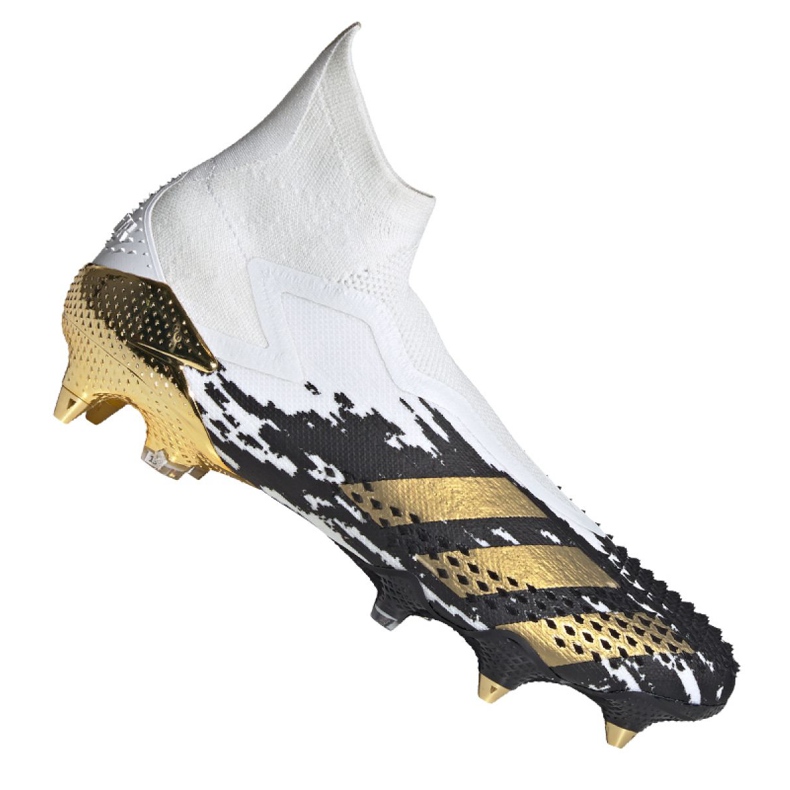Adidas Predator 20+ Sg M FW9176 futballcipő fehér szürke / ezüst, fehér, fekete, arany