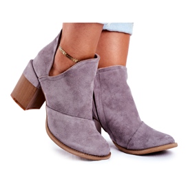 MSMG Női csizma sarkú szürke Meliori szabással