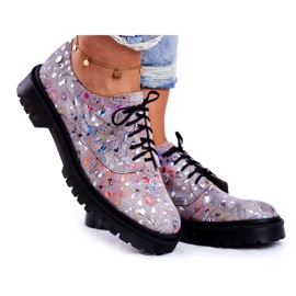 Női Brogues Oxfords szürke bőr Maciejka 04087-13 sokszínű