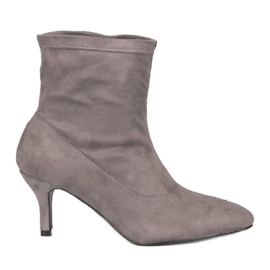 Szürke bokacsizma csapon, felcsúsztatható F183 Szürke bokacsizma csapon, felcsúsztatható F183