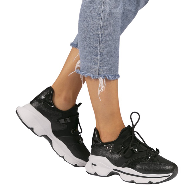 Fekete Lycra cipők C947