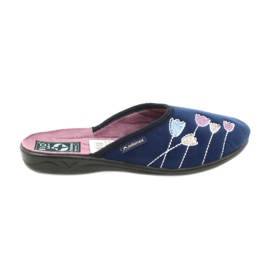 Adanex 25626 sötétkék velúr papucs lila