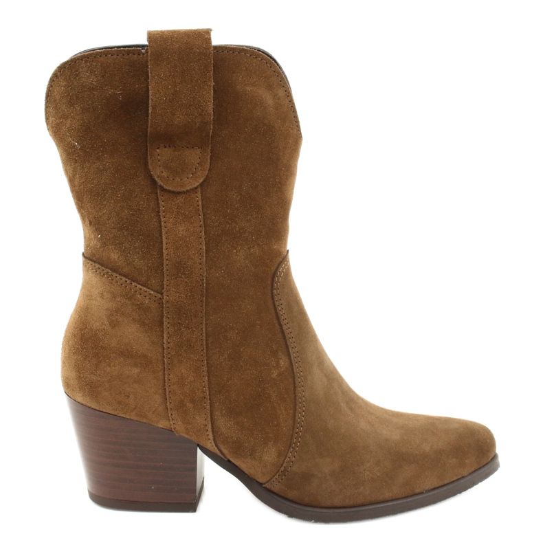 Gamis 4009 velúr bőr cowboy csizma barna