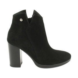 Gamis Bőr velúr bokacsizma 4018 fekete