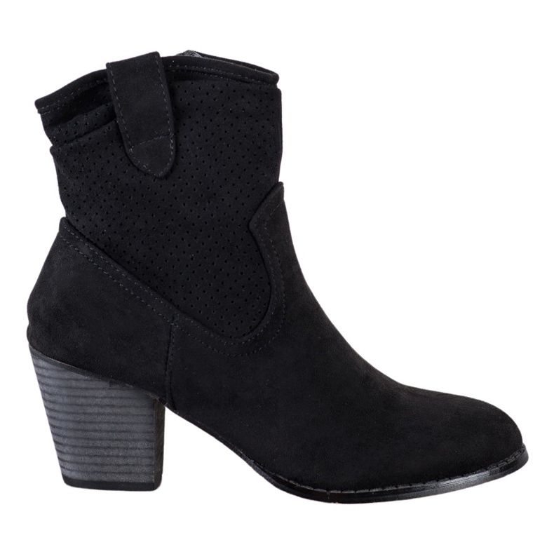 Bestelle Klasszikus áttört cowboy csizma fekete