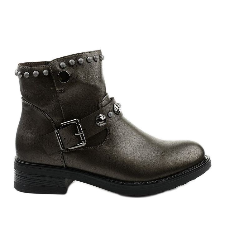 Női barna csizma Eira leveleivel