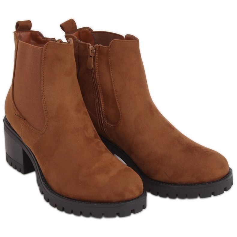 Chelsea csizma magas sarkú teve 4935 Camel barna