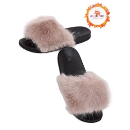 Bézs papucs szőrrel CK107P Bézs