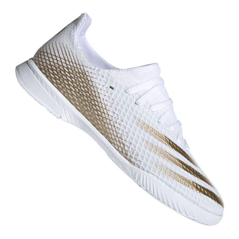 Adidas X Ghosted.3 In Jr EG8225 futballcipő szürke / ezüst, fehér, arany fehér Adidas X Ghosted.3 In Jr EG8225 futballcipő szürke / ezüst, fehér, arany fehér