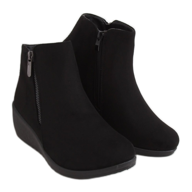 Fekete Fekete ékcsizma E3267 Fekete