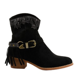 Fekete velúr bokacsizma Generational csillaggal