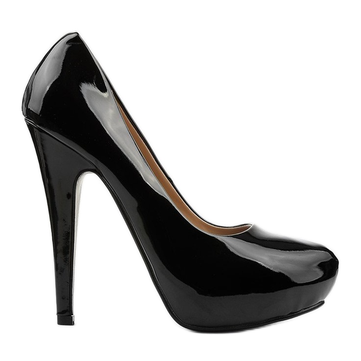 Fekete magas lakkozott sarkú Assala