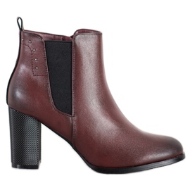 SHELOVET Csizma dekoratív sarokkal barna