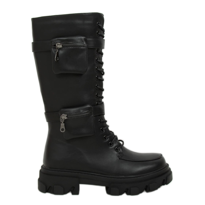 Fekete csizma tasakokkal RB64P Black