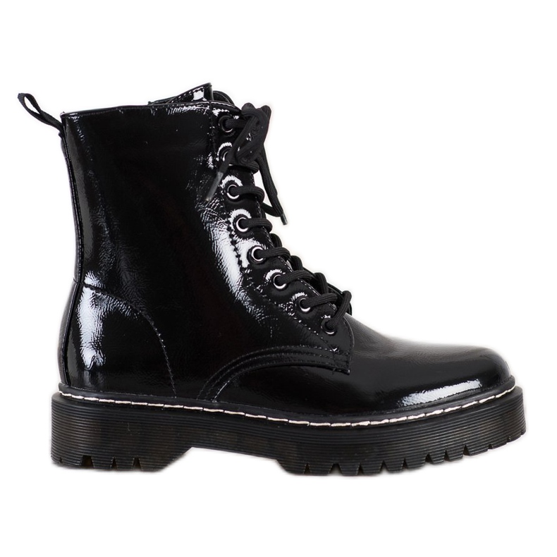 SHELOVET Lakkozott csizma fekete