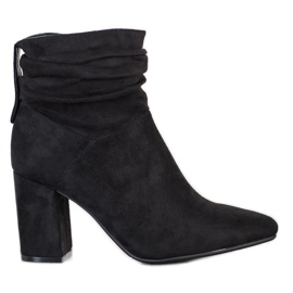 SHELOVET Velúr magas sarkú csizma fekete SHELOVET Velúr magas sarkú csizma fekete