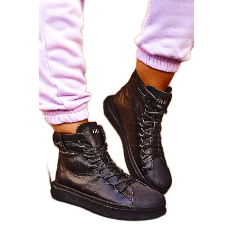 Női sportbőr cipő GOE fekete GG2N3050