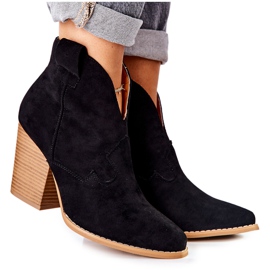 MSMG Női csizma a sarkán Fekete Meronet MSMG Női csizma a sarkán Fekete Meronet