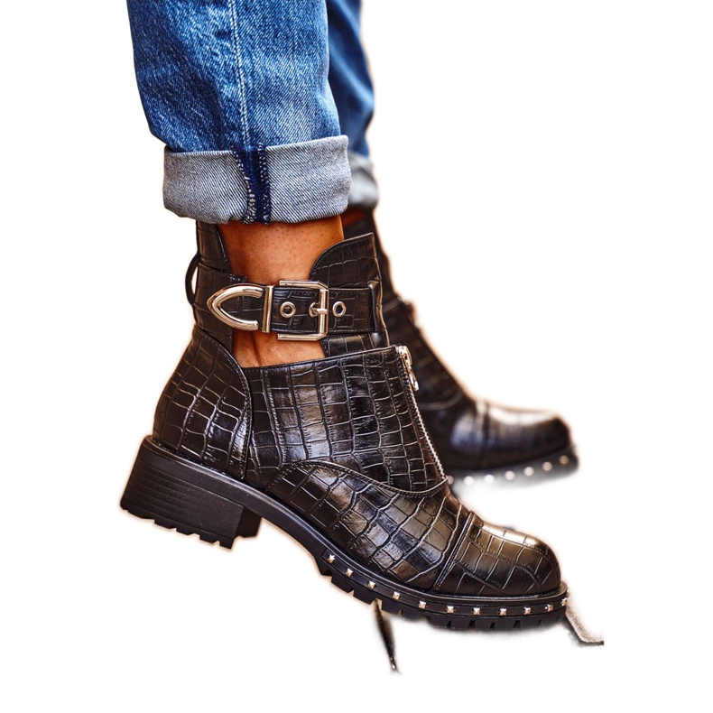 Fekete női csizma kivágással Black Hampton Fekete női csizma kivágással Black Hampton