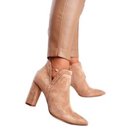 MSMG Női csizmák sarkán vágott Khaki Bimmer