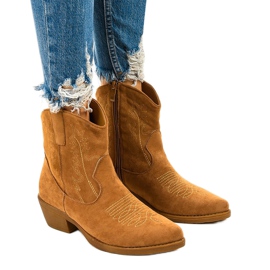 Kainella khaki velúr magas cowboy csizma barna