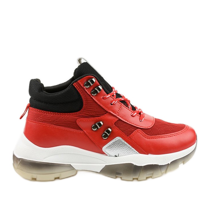 Piros divatos sportcipők ökobőrből Donatellából fekete