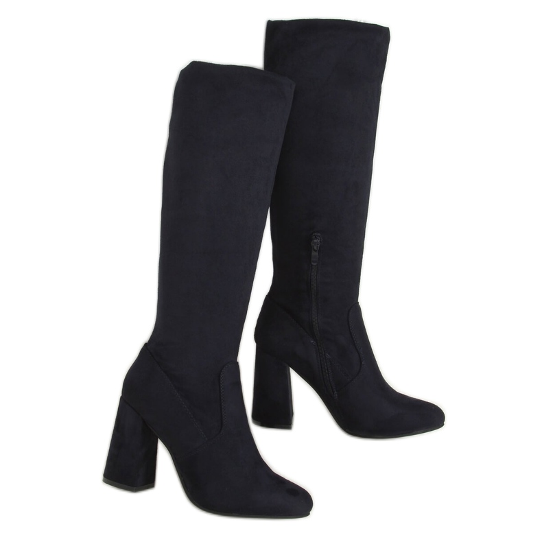 Navy blue magas sarkú cipő D7533 D.BLUE sötétkék