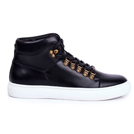 Férfi bőr cipők GOE Black GG1N3009 fekete