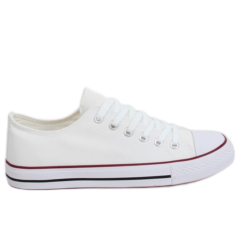 Fehér klasszikus női cipők JD05P WHITE / RED