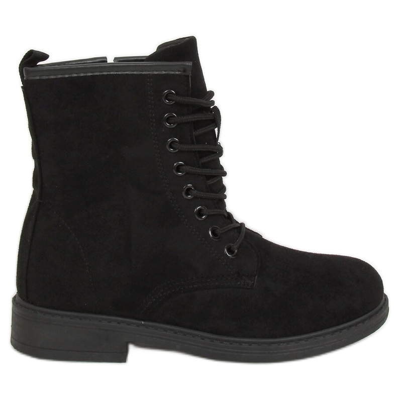 Fekete fűzős csizma E2002 Fekete