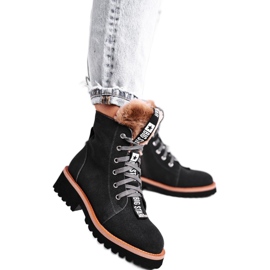 Női csizma Suede Big Star Grey GG274903 fekete