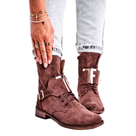 Női csizma Nicole Suede Brown 2591 barna