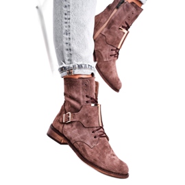 Női csizma Nicole Suede világosbarna 2591