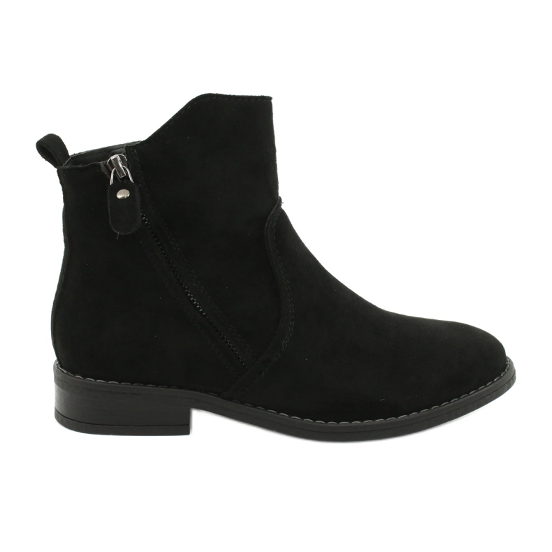 Evento Fekete velúr bokacsizma cipzárral