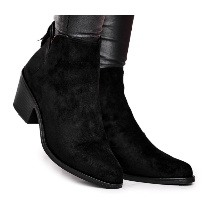 S.Barski Női csizma Lapos sarok Meleg őszi fekete tej