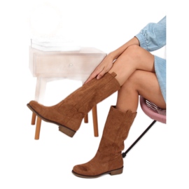 Csizma egyenes teves ST-19P Camel felsőrésszel barna