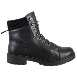 Kylie Csipkés csapdacsizma fekete