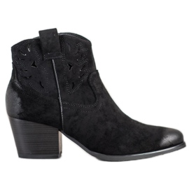 VINCEZA áttört cowboy csizma fekete VINCEZA áttört cowboy csizma fekete