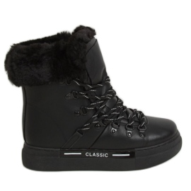 Fekete vastagon szigetelt hócsizma BK903 Fekete