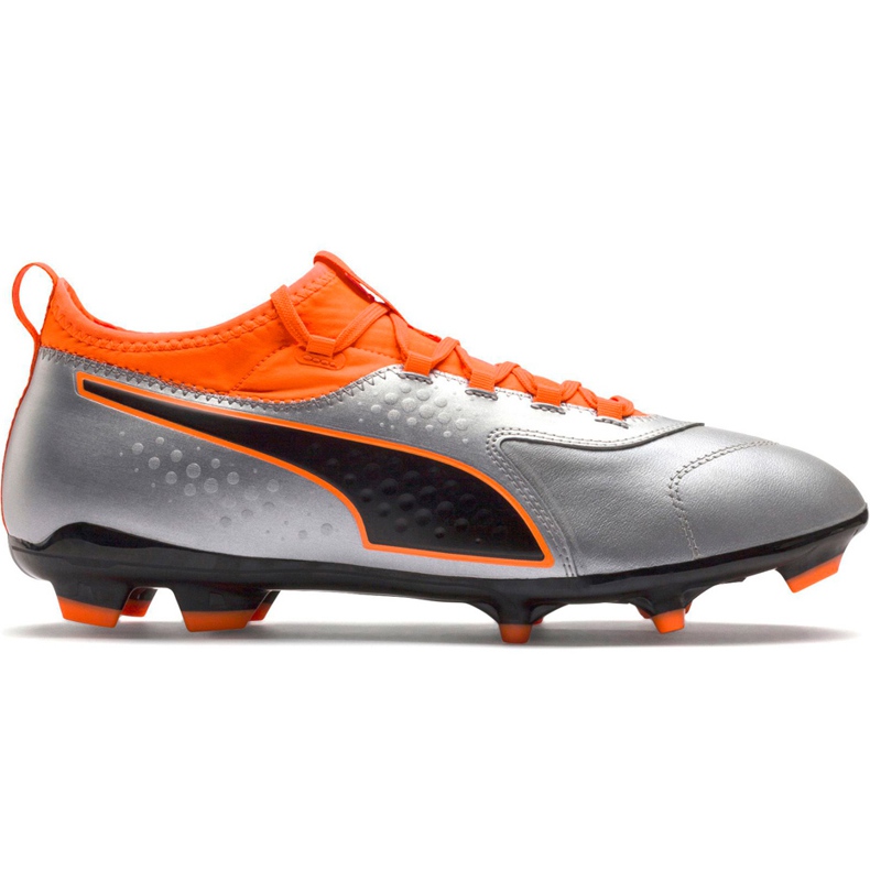 Puma One 3 Lth Fg futballcipő szürke-narancssárga 104743 01 sokszínű