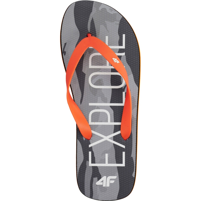 Férfi 4F papucs mélyfekete narancssárga H4L19 KLM001 20S szürke